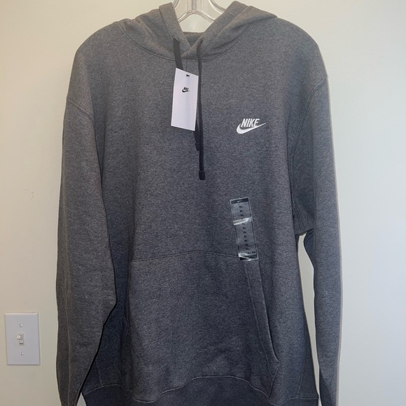 Nike Gray Sweatshirt Hoodie with Iconic Swoosh - Picture 1 of 6